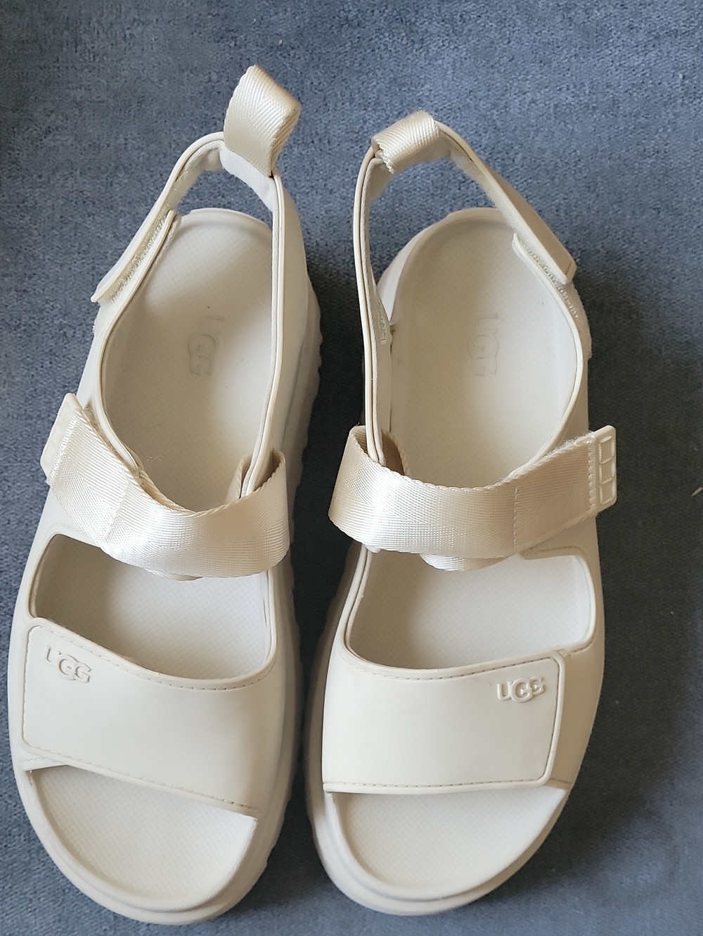 UGG Womens Sport Yeah Platform Slide Sandals - Cream Size 10